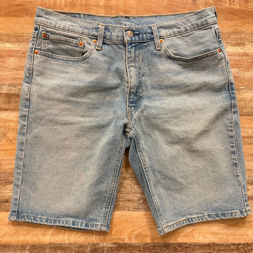 Levis 541 Athletic Fit Denim Jean Shorts Mens 34 Light Wash Blue Jorts